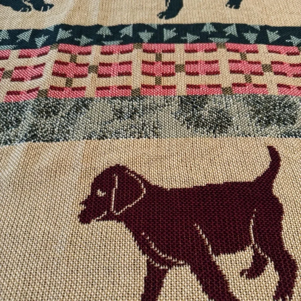 Dog Puppies Pattern Blanket Multicolor Tapestry  Soft w/ Fringe